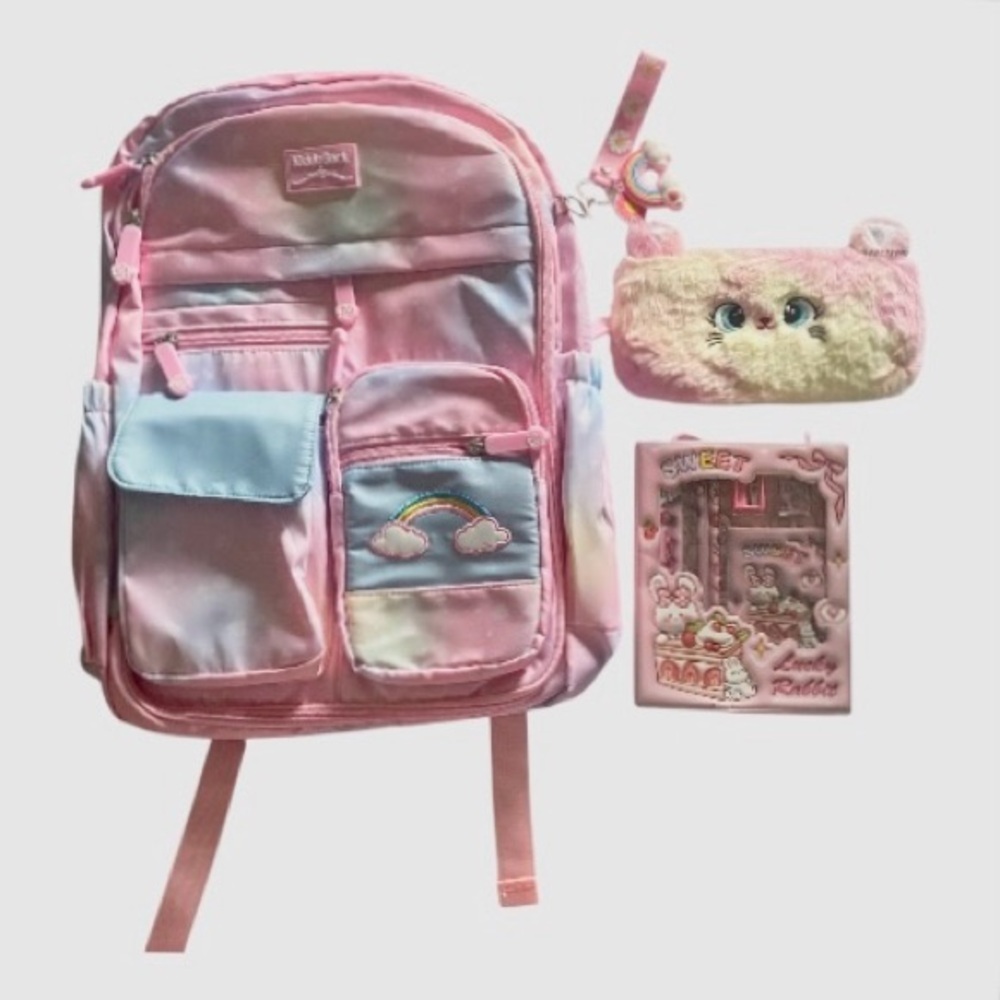 NWT-KIDDOBACK-GIRLS PINK AND BLUE BACKPACK